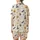 Whimsical Halloween Enthusiasts' Cream Orange Indigo Jack-o'-Lantern Ghost Bat Sweet Treats Pattern Satin Short-Sleeve Pajamas Set - 3