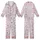 Women's Intricate Pastel Pink Illustrative Butterfly Scatter with Blue, Lavender, Grey, Mauve Accents Kid Satin Pajamas Set - 1