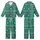 Cat Lovers' Bold Green Black White Tartan Plaid Pink Blue Stylized Cat Heads & Paw Prints Graphic Kid Satin Pajamas Set - 1