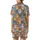 Cat Lovers' All-Over Seamless Cute Expressive Cartoon Cats Pattern, Flat Vector Art, Peach, Blue, Caramel, Pink on White Satin Short-Sleeve Pajamas Set - 3