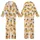 Playful Tropical Design: Golden Pineapples, Olive Hearts on Pale Peach - Fabric Art Kid Satin Pajamas Set - 1