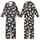 Cat Lovers' Charcoal Black Playful Sleepy Cartoon Cat Pattern Pale Off-White & Beige Kittens White 'cute cat' Text Kid Satin Pajamas Set - 1