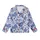 Women's Hand-Drawn Vintage Chintz Sapphire Azure Blue Rose Peony Leafy Botanical Pattern Kid Satin Pajamas Set - 2