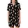 Cat Lovers' Cute Cartoon Cats Tan Striped White Orange Pink Hearts Black Pattern Satin Short-Sleeve Pajamas Set - 2