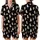 Cat Lovers' Cute Cartoon Cats Tan Striped White Orange Pink Hearts Black Pattern Satin Short-Sleeve Pajamas Set - 1