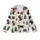 Festive Cat Lovers' Whimsical Black Cat Holiday Pattern with Red Santa Hats, Green Lights & Christmas Trees on Cream Kid Satin Pajamas Set - 2