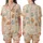 Cat Lovers' Whimsical Plump Cartoon Cats Seamless Pattern in Pastel Grey-Blue Ginger Cream, Pale Peach Background, Paw Prints & Fish Bones Satin Short-Sleeve Pajamas Set - 1