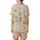 Cat Lovers' Whimsical Plump Cartoon Cats Seamless Pattern in Pastel Grey-Blue Ginger Cream, Pale Peach Background, Paw Prints & Fish Bones Satin Short-Sleeve Pajamas Set - 3