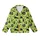 Cat Lovers' Vibrant Lime Green Black Cat Silhouette Heart Pattern with Blue Eye Detail Kid Satin Pajamas Set - 2