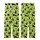 Cat Lovers' Vibrant Lime Green Black Cat Silhouette Heart Pattern with Blue Eye Detail Kid Satin Pajamas Set - 3