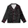 Cat Lovers' Dense Whimsical Black Cat Neon Green Pink Blue Yellow All-Over Graphic Pattern Kid Satin Pajamas Set - 2