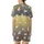 Cat Lovers' Adorable Illustrative Baby Kittens Ginger Grey White Playful Poses Yellow Orange Dreamy Circles Satin Short-Sleeve Pajamas Set - 3