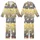 Cat Lovers' Adorable Illustrative Baby Kittens Ginger Grey White Playful Poses Yellow Orange Dreamy Circles Kid Satin Pajamas Set - 1