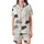 Cat Lovers' Whimsical Fluffy Happy Cats Sketchy Seamless Pattern Black White Grey Beige Distressed Satin Short-Sleeve Pajamas Set - 2