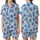 Cat Lovers' Whimsical Cartoon Periwinkle Indigo Napping Cats & Bright Yellow Suns Sky Blue Seamless Pattern Satin Short-Sleeve Pajamas Set - 1