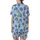 Cat Lovers' Whimsical Cartoon Periwinkle Indigo Napping Cats & Bright Yellow Suns Sky Blue Seamless Pattern Satin Short-Sleeve Pajamas Set - 3
