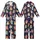 Cat Lovers' Whimsical Cartoon Cat Ensemble Playing Music Baking Sailing DJing on Deep Navy Kid Satin Pajamas Set - 1