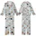 Cat Lovers' Whimsical Illustrative Cat Pattern, Powder Blue, Ginger Tabby Mixed Cats, Pastel Pink Teal Accents Kid Satin Pajamas Set - 1