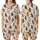Cat Lovers' Whimsical Hand-Drawn Plump Tabby Tortoiseshell Cats Pattern Creamy Off-White Satin Short-Sleeve Pajamas Set - 1