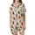 Cat Lovers' Whimsical Hand-Drawn Plump Tabby Tortoiseshell Cats Pattern Creamy Off-White Satin Short-Sleeve Pajamas Set - 2