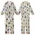 Cat Lovers' Whimsical Hand-Drawn Cats Light Cream Muted Blue Green Black Scattered Feline Pattern Kid Satin Pajamas Set - 1