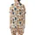 Pet Lovers' Whimsical White Orange Tan Brown Slate Blue Cartoon Cat Dog Seamless Pattern Satin Short-Sleeve Pajamas Set - 3