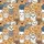 Pet Lovers' Whimsical White Orange Tan Brown Slate Blue Cartoon Cat Dog Seamless Pattern Satin Short-Sleeve Pajamas Set - 4