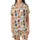 Pet Lovers' Whimsical White Orange Tan Brown Slate Blue Cartoon Cat Dog Seamless Pattern Satin Short-Sleeve Pajamas Set - 2