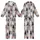 Cat Lovers' Artistic Feline Friends From Behind Repeat Pattern Muted Lavender-Grey Multi-Tone Furs Kid Satin Pajamas Set - 1