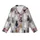 Cat Lovers' Artistic Feline Friends From Behind Repeat Pattern Muted Lavender-Grey Multi-Tone Furs Kid Satin Pajamas Set - 2