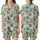 Festive Cat Lovers' Whimsical Mint Green Christmas Cats Pattern with Red Santa Hats & Holly Satin Short-Sleeve Pajamas Set - 1