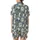 Cat Lovers' Dusty Blue Whimsical Naive Cartoon Cats Musical Play Pattern Satin Short-Sleeve Pajamas Set - 3