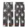 Cat Lovers' Whimsical Black White Grey Tabby Kitten Pattern with Sky Blue Eyes Holding Green Leaf Branch on Charcoal Kid Satin Pajamas Set - 3