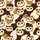 Whimsical Style Fans' Adorable Cream Brown Owl Face Seamless Pattern Plush Flat Cartoon Style Satin Short-Sleeve Pajamas Set - 4