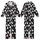 Cat Lovers' Whimsical Black White Grey Cartoon Cats Seamless Playful Pattern Kid Satin Pajamas Set - 1