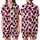 Cat Lovers' Whimsical Cream Hot Pink Flat Color Cartoon Cats Blue Apples Polka Dots Pattern Satin Short-Sleeve Pajamas Set - 1