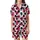 Cat Lovers' Whimsical Cream Hot Pink Flat Color Cartoon Cats Blue Apples Polka Dots Pattern Satin Short-Sleeve Pajamas Set - 2