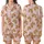 Cat Lovers' Realistic Illustrated Ginger Tabby Cats Playfully Peeking Seamless Warm Orange Brown Cream Soft Pink Pattern Satin Short-Sleeve Pajamas Set - 1