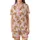 Cat Lovers' Realistic Illustrated Ginger Tabby Cats Playfully Peeking Seamless Warm Orange Brown Cream Soft Pink Pattern Satin Short-Sleeve Pajamas Set - 2
