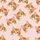 Cat Lovers' Realistic Illustrated Ginger Tabby Cats Playfully Peeking Seamless Warm Orange Brown Cream Soft Pink Pattern Satin Short-Sleeve Pajamas Set - 4