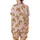 Cat Lovers' Realistic Illustrated Ginger Tabby Cats Playfully Peeking Seamless Warm Orange Brown Cream Soft Pink Pattern Satin Short-Sleeve Pajamas Set - 3