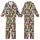Cat Lovers' Whimsical Cartoon Cat Doodle Pattern in Vibrant Multi-Color with Stars and Paw Prints Kid Satin Pajamas Set - 1