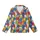 Cat Lovers' Whimsical Cartoon Cat Doodle Pattern in Vibrant Multi-Color with Stars and Paw Prints Kid Satin Pajamas Set - 2