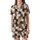 Cat Lovers' Whimsical Seamless Diverse Cat Faces Pattern Deep Charcoal Grey White Black Ginger Felines Satin Short-Sleeve Pajamas Set - 2