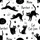 Cat Lover's Whimsical Black Cats Seamless Pattern: Playful Kittens, Butterfly & 'Meow' Text Kid Satin Pajamas Set - 4