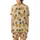 Playful Tropical Design: Golden Pineapples, Olive Hearts on Pale Peach - Fabric Art Kid Satin Pajamas Set - 3