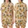 Playful Tropical Design: Golden Pineapples, Olive Hearts on Pale Peach - Fabric Art Kid Satin Pajamas Set - 1