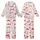 Whimsical Style Lovers' Stylized Jungle Creatures Repeat Pattern with Pastel Pink Magenta Camel Brown Gold & Dark Brown Line Art Kid Satin Pajamas Set - 1