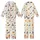 Whimsical Halloween Enthusiasts' Cream Orange Indigo Jack-o'-Lantern Ghost Bat Sweet Treats Pattern Kid Satin Pajamas Set - 1