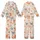 Christmas Cat Lovers' Whimsical Peach Festive Felines, Holly, Gifts & Golden Stars Pattern Kid Satin Pajamas Set - 1